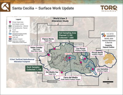 Torq Provides Update on Inaugural  Program Underway at its Santa Cecilia Gold-Copper Project in Chile