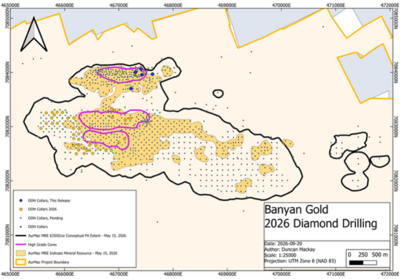 Banyan Gold durchschneidet 1,88 g/t Gold auf 17,9 Metern in der Lücke zwischen Airstrip und Powerline und identifiziert hochgradiges Gold im Untergang von Airstrip bei AurMac, Yukon, Kanada