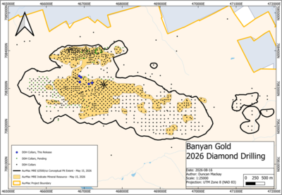 Banyan Gold durchschneidet 13,03 g/t Au auf 14,2 m bei Powerline North, AurMac, Yukon, Kanada