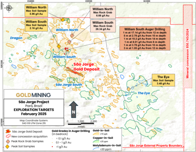 GoldMining Inc. aktualisiert Mineralressourcen-Schätzung, erweitert Landpaket und hebt Explorationspotenzial im Projekt São Jorge in Brasilien hervor