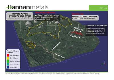 Hannan Outlines 750 m Long and up to 192 m Wide Outcropping Copper Mineralization at Previsto, Peru