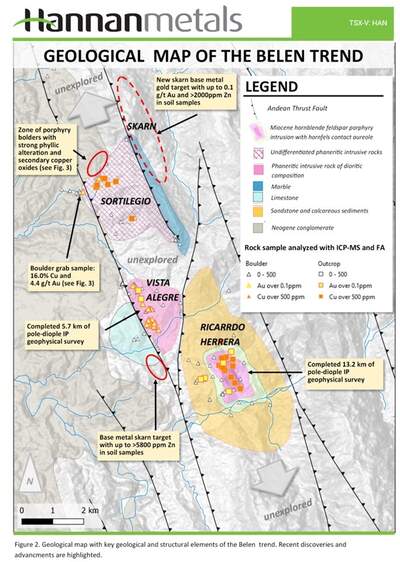 Hannan Expands the Belen CU-AU Porphyry Discovery in Peru