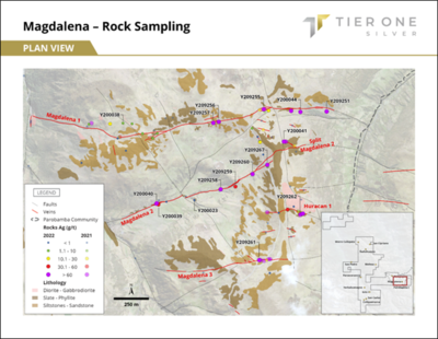 Tier One Silver Reports Channel Sampling Results from the Magdalena Target at Hurricane