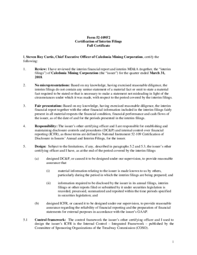 Caledonia Mining: Q1 regulatory filings 