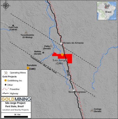GoldMining gibt positive vorläufige wirtschaftliche Bewertung (PEA) bekannt, die einen Barwert nach Steuern von 532 Millionen Dollar und eine interne Rendite von 42 % für das Projekt São Jorge in Brasilien ausweist